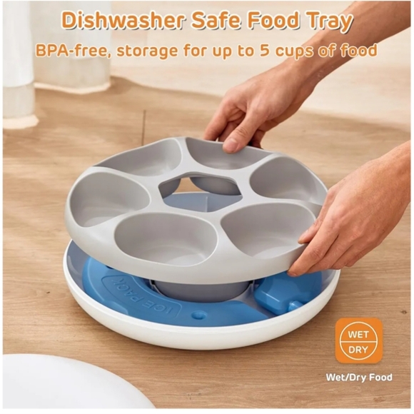 iPettie Donuts Frost 6 Meal Cordless Automatic Pet Feeder - Picture 6 of 12